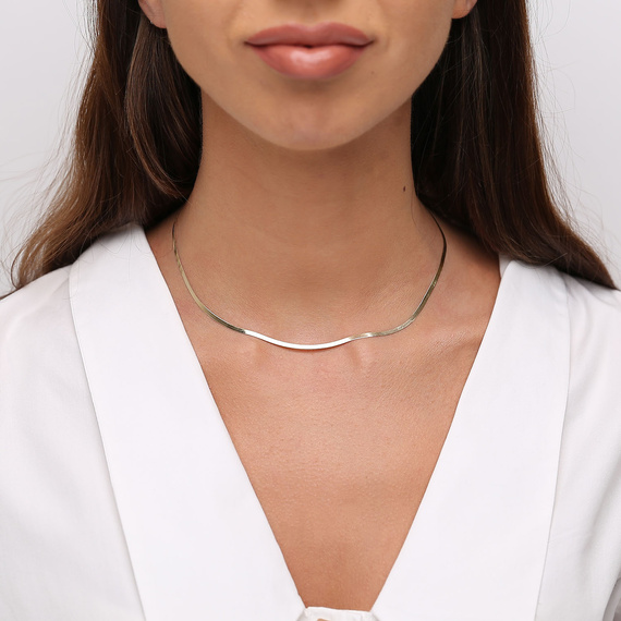 Goldband Halskette schmaler Adder 585 glatt 2,5 mm Länge 36-40 cm Choker