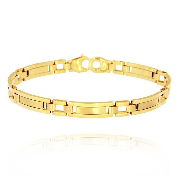 Herrenarmband aus Gold 585 dick mit Gravur 22 cm