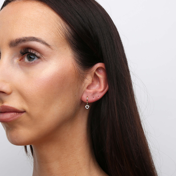 Goldanhänger Ohrringe 585 Unendlichkeit Zirkonia Creolen mit Verschluss