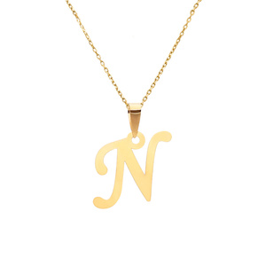 Gold-Anhänger 585 Buchstabe schräg N