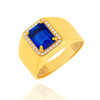 Gold 585 Diamant-Dreifachring mit weißen und schwarzen Diamanten 0,36 ct