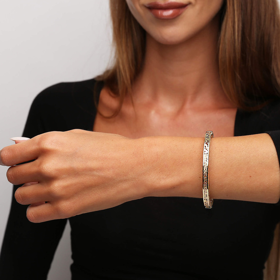 Gold 585 Frauen starren durchbrochenen Armband dekorative