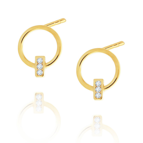 Goldohrringe mit Zirkonen an einem 585er Stift