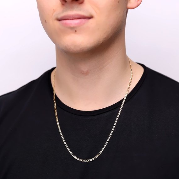 Herren-Goldkette 585 Panzerkette 3,1 mm Länge 60 cm