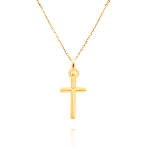 Goldanhänger 585 schlichtes schmales Kreuz 