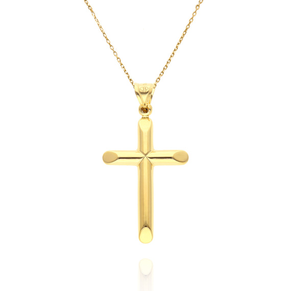 Gold 585 aufblasbarer Kreuz-Anhänger 