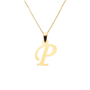 Gold-Anhänger 585 Buchstabe schräg P