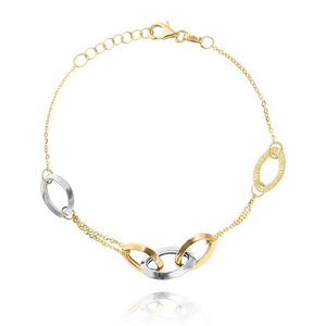 Damen Goldarmband 585 Fußkettchen ovale Glieder
