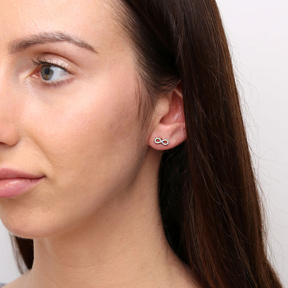 Gold 585 Unendliche Zirkonia-Ohrringe