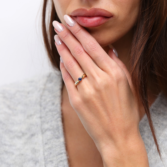 Goldring 585 runder Zirkoniumdioxid