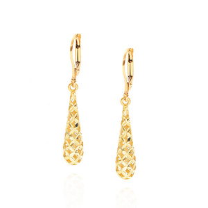 Gold durchbrochene Anhänger Ohrringe 585 Teardrops sopelki Englisch Verschluss Tränen