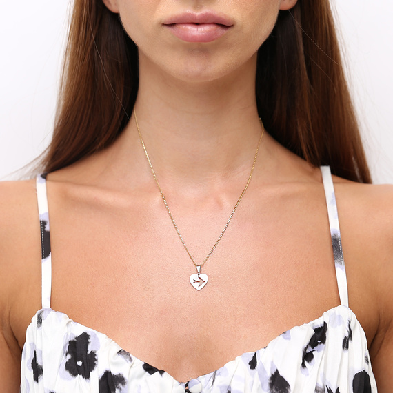 Gold Herz Anhänger 585 Schwalbe Höhe 1,8 cm