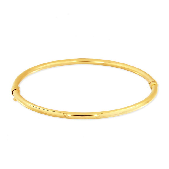 Gold steifes Kreisarmband glatt 585 Armreif gelbgold mit Schnappverschluss