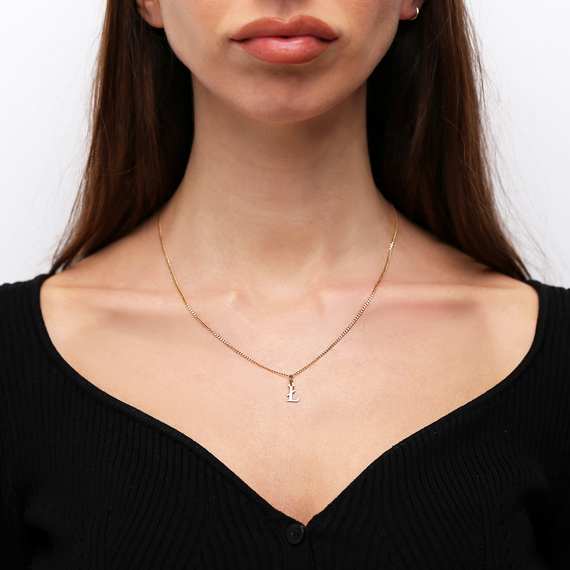 Goldanhänger 585 einfacher Kleinbuchstabe H