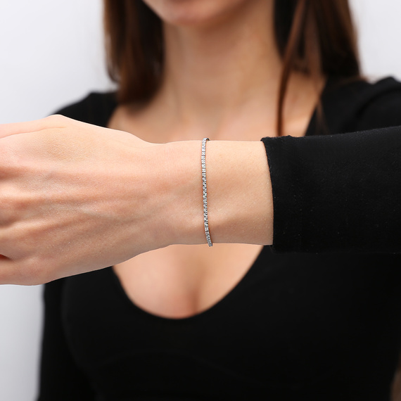 Gold 585 Tennisarmband mit weißen Tennisdiamanten 0,49 ct