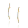 Meißelohrringe aus Gold mit Zirkonen 585 lang am Pfosten