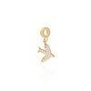 Gold 585 Charms Anhänger für Armband Schwalbe kubischer Zirkoniumdioxid