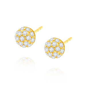 Goldohrringe 585 Kugeln mit Zirkonen