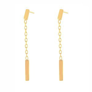 Gold lange Kette Anhänger Ohrringe 585 auf Stick
