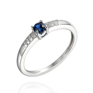 Ring Weißgold 585 Saphir 0,23 Karat Diamanten 0,06 Karat