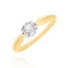 Goldring 585 runder zentraler Zirkonia in originaler Krone