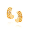 Gold 585 durchbrochener Halbmond Ohrringe Post-Verschluss