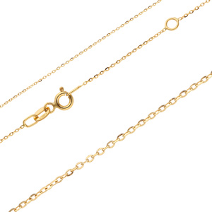 Goldkette 585 Ankier Diamant 1 mm runde Glieder verstellbare Länge 42 - 45 cm
