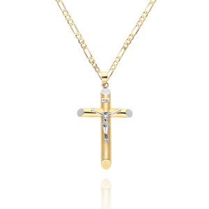 Goldanhänger 585 Jesus gekreuzigt Weiß- und Gelbgold