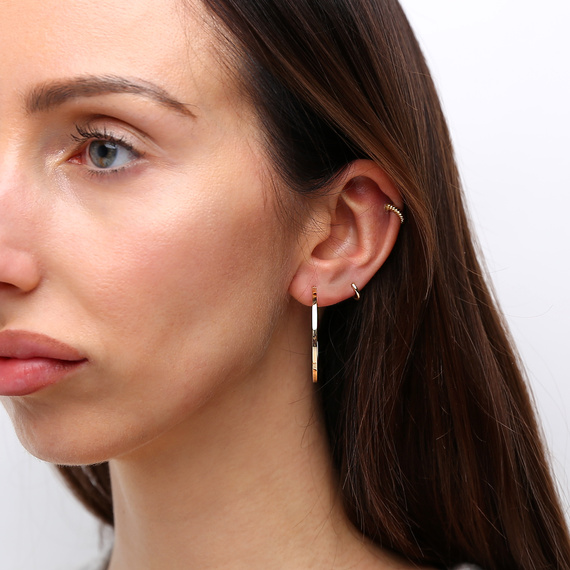 Gold 585 Diamant Kreis Ohrringe Durchmesser 3 cm