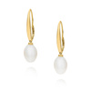 Gold 585 Englische Anhänger-Ohrringe mit Zuchtperle