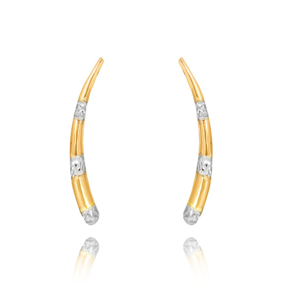 Gold-Horn-Ohrringe 585 Anhänger Diamant-Ohrstecker