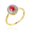 Goldring 585 Rubin 0,45 Karat Diamanten 0,15 Karat