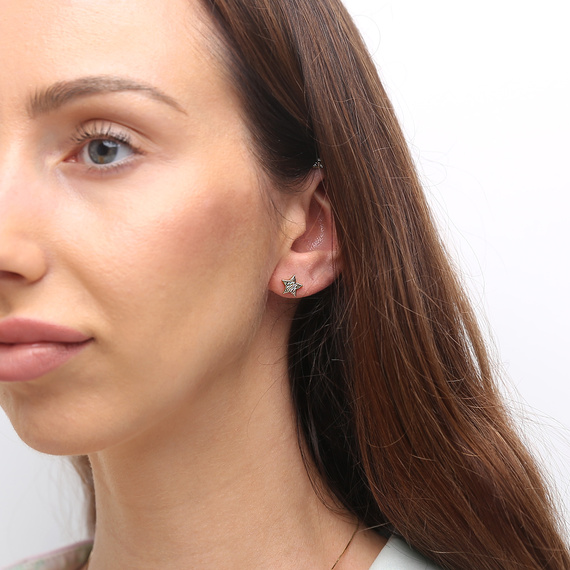 Gold 585 Sterne Zirkonia Ohrstecker