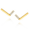 Gold Skate Komma Ohrringe mit Zirkonen 585 Jasmine