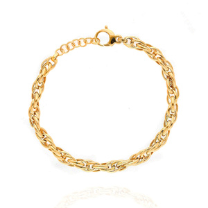 Breites Goldarmband 585 runde Glieder 21 cm