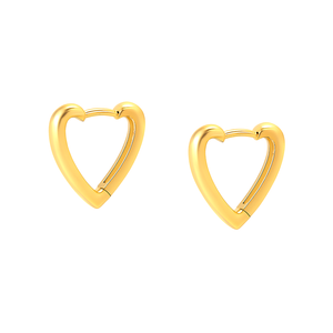 Gold 585 Reif-Ohrringe mit Herzverschluss 11,5 mm