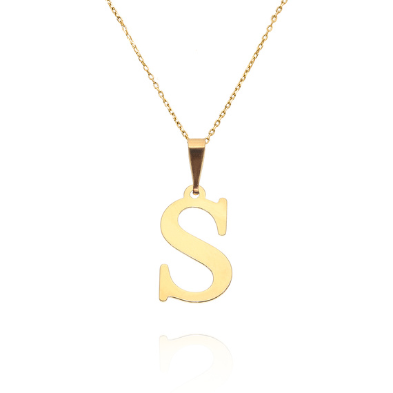 Gold-Anhänger 585 einfacher Buchstabe S Höhe 2 cm