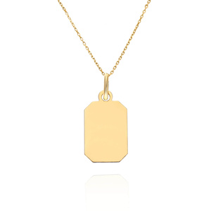 Goldanhänger für Männer 585 Plakette mit einfacher Gravur