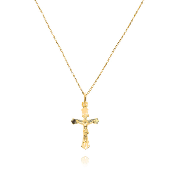 Gold-Diamant-Anhänger 585 Jesus am Kreuz