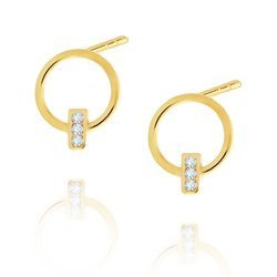 Goldohrringe mit Zirkonen an einem 585er Stift 