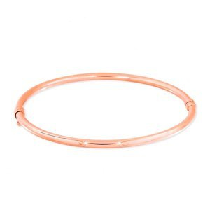 Gold steifen Kreis Armband glatt 585 Armreif Rose Gold mit Schnappverschluss