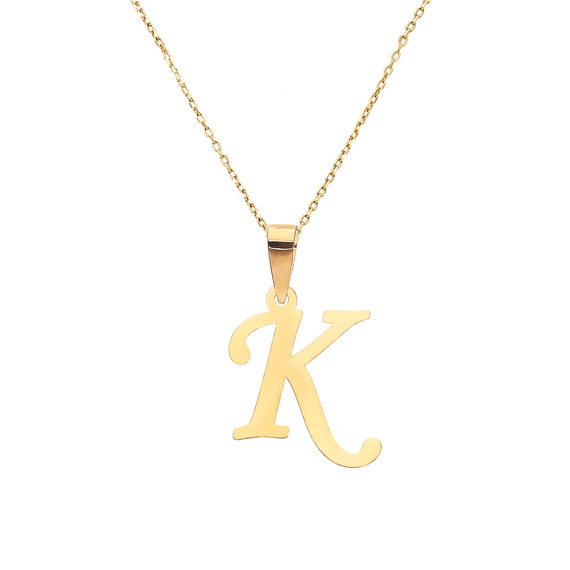 Gold-Anhänger 585 Buchstabe schräg K
