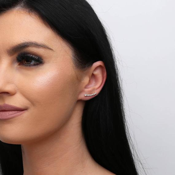 Goldohrringe mit Zirkonia 585 rund Zirkonia