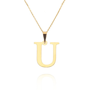 Gold-Anhänger 585 einfacher Buchstabe U Höhe 2 cm