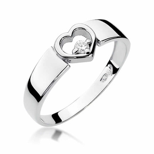 Gold Verlobungsring Herz mit 0,04 ct Diamant