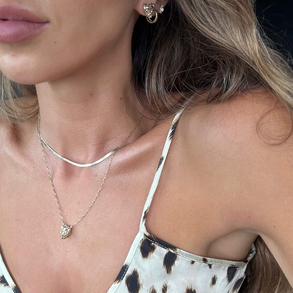 Gold Damen Tiger Halskette 585 Diamant Tiger Kopf Fußkettchen Kette