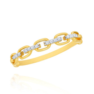 Goldring 585 Saphir 0,43 Karat Diamanten 0,14 Karat