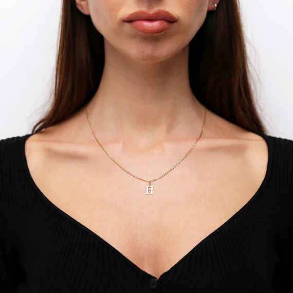 Goldanhänger 585 einfacher Kleinbuchstabe H