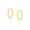 Goldkreis-Ohrringe 585 mit Zirkonen Durchmesser 1,5 cm