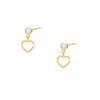 Gold-Anhänger Ohrringe 585 kleine Herzen Zirkonia Post
